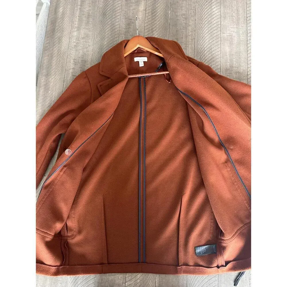 Topshop Carly Coat Rust Brown Orange Long Jacket Women’s size 4 Small
